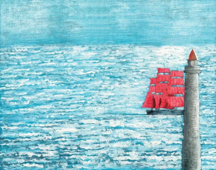 Framed Print : Scarlet Sails (after novel by Alexander Grin). Artist: Bychkov, Michael Framed Print : Scarlet Sails (after novel by Alexander Grin). Artist: Bychkov, Michael