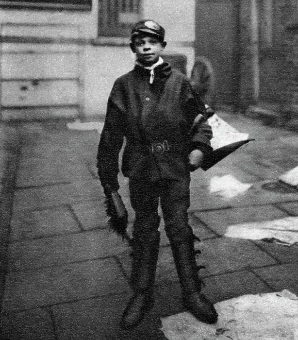 Framed Print : Scavenger boy, who cleans up horse droppings in the road, London, 1926-1927 Framed Print : Scavenger boy, who cleans up horse droppings in the road, London, 1926-1927