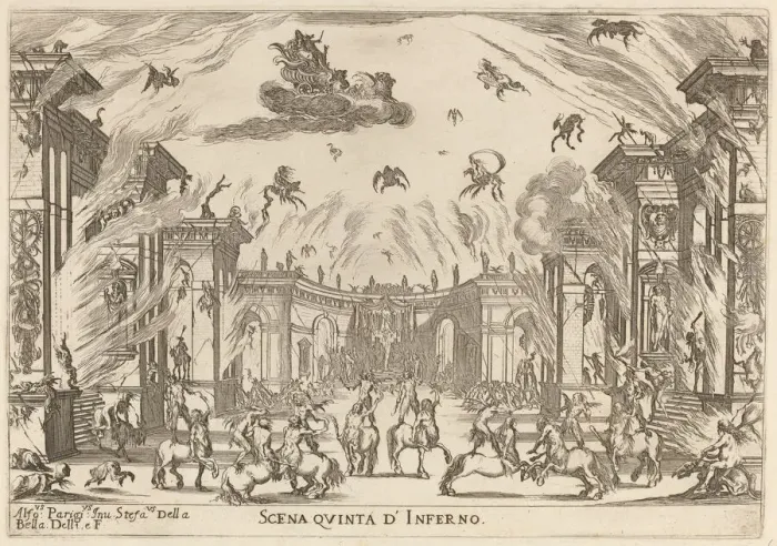 Framed Print : Scena Quinta di Inferno, 1637. Creator: Stefano della Bella Framed Print : Scena Quinta di Inferno, 1637. Creator: Stefano della Bella