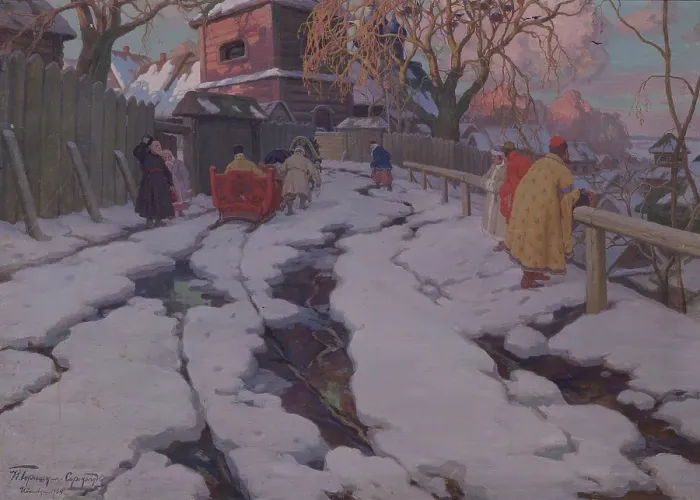 Framed Print : A Scene from the 17th century, 1934. Creator: Ivan Silych Goryshkin-Sorokopudov Framed Print : A Scene from the 17th century, 1934. Creator: Ivan Silych Goryshkin-Sorokopudov