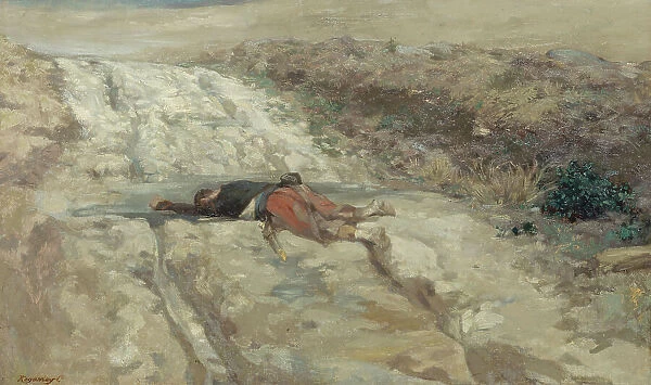 Scene from the 1870 war: dead soldier on a battlefield, c1870. Creator: Guillaume Urban Regamey
