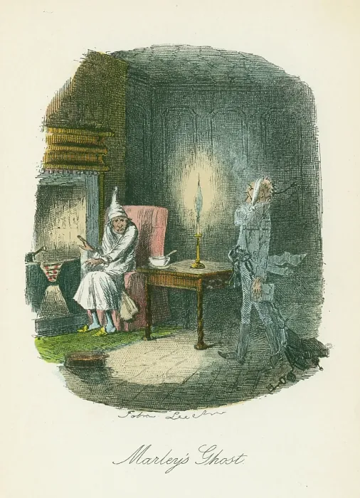 Framed Print : Scene from 'A Christmas Carol' by Charles Dickens, 1843. Creator: John Leech Framed Print : Scene from 'A Christmas Carol' by Charles Dickens, 1843. Creator: John Leech