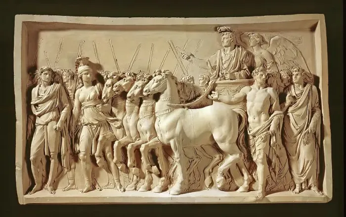 Framed Print : Scene from the Arch of Titus, c.1791. Creator: Jean Guillaume Moitte Framed Print : Scene from the Arch of Titus, c.1791. Creator: Jean Guillaume Moitte