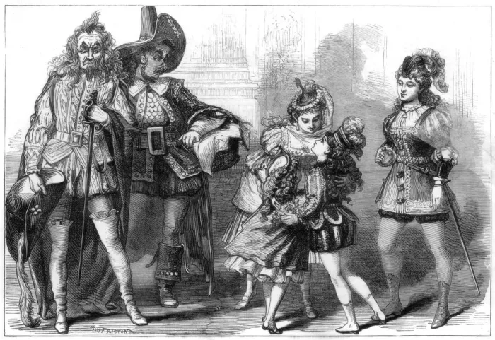 Framed Print : A scene from The Babes in the Wood, at Covent Garden Theatre, London, 1875. Artist: David Henry Friston Framed Print : A scene from The Babes in the Wood, at Covent Garden Theatre, London, 1875. Artist: David Henry Friston