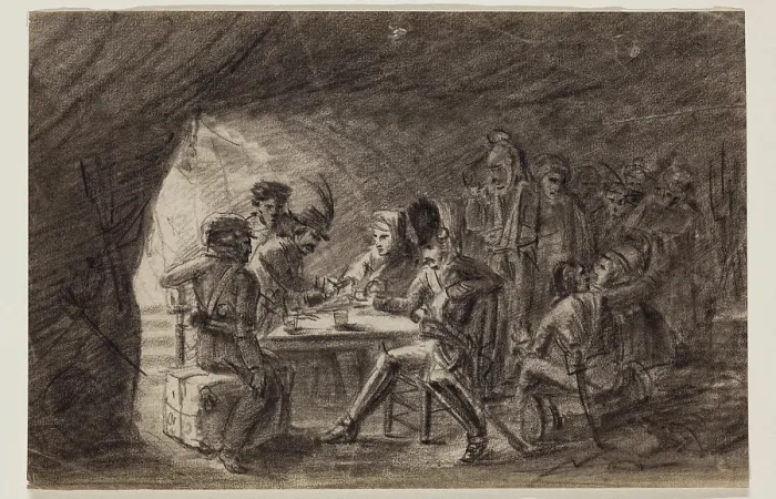 Framed Print : Scene with Bandit, between late 18th and mid-19th century. Creator: Hippolyte Lecomte Framed Print : Scene with Bandit, between late 18th and mid-19th century. Creator: Hippolyte Lecomte