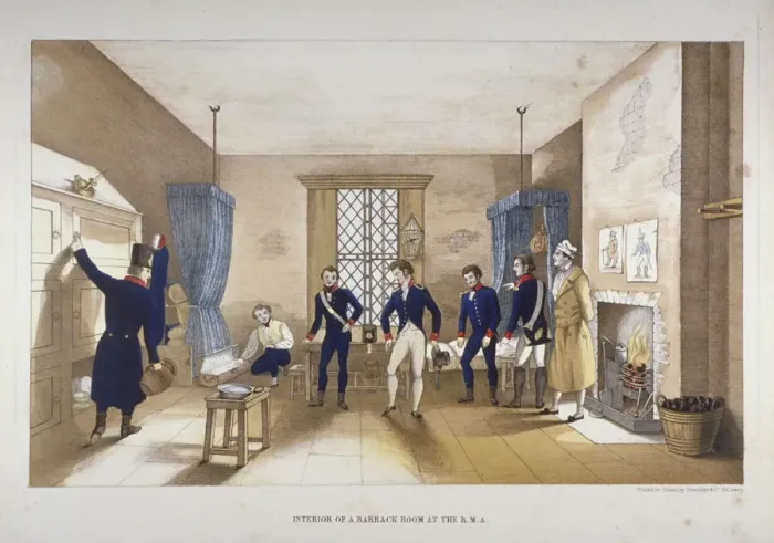 Framed Print : Scene in a barrack room at the Royal Military Academy, Woolwich, Kent, 1851 Framed Print : Scene in a barrack room at the Royal Military Academy, Woolwich, Kent, 1851