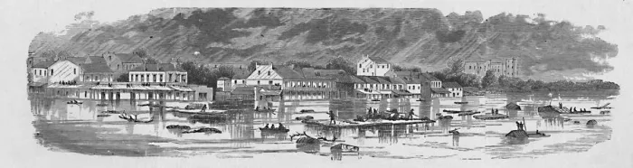 Framed Print : Scene at Baton Rouge during the Floods of 1874, 1883 Framed Print : Scene at Baton Rouge during the Floods of 1874, 1883