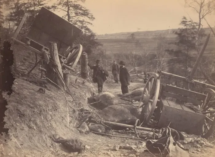 Framed Print : Scene of Battle, Fredericksburg, Virginia [Caissons Destroyed by Federal Shells], May 3