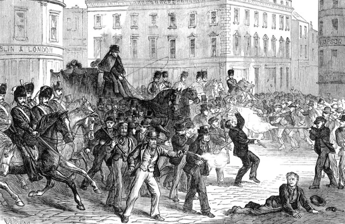 Framed Print : Scene at a Belfast riot (late 19th century) Framed Print : Scene at a Belfast riot (late 19th century)