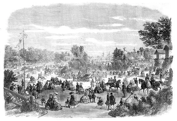 A scene in the Bois de Boulogne, Paris - the Pré Catelan, 1860. Creator: Unknown