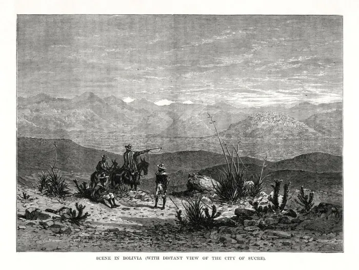 Framed Print : Scene in Bolivia, 1877 Framed Print : Scene in Bolivia, 1877