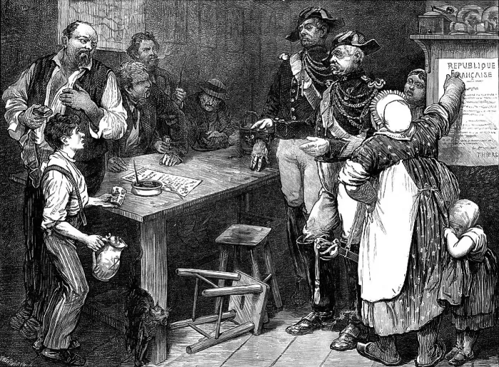Framed Print : Scene in a cabaret in the north of France, 1871. Creator: F Wentworth Framed Print : Scene in a cabaret in the north of France, 1871. Creator: F Wentworth
