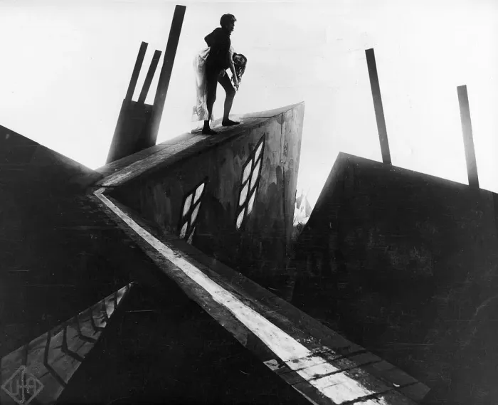 Framed Print : Scene from The Cabinet of Dr Caligari, 1920. Artist: Robert Wiene Framed Print : Scene from The Cabinet of Dr Caligari, 1920. Artist: Robert Wiene
