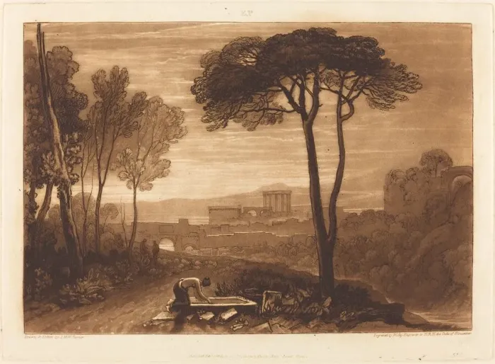 Framed Print : Scene in the Campagna, published 1812. Creator: JMW Turner Framed Print : Scene in the Campagna, published 1812. Creator: JMW Turner