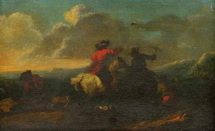 Framed Print : Scene from Cavalry Battle, 18th century. Creator: Unknown