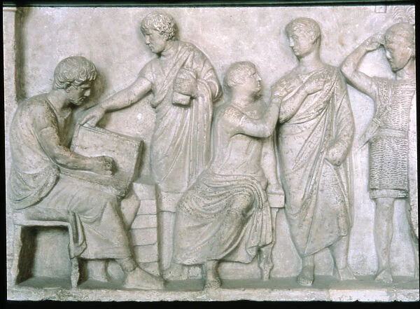 Scene of a census, relief on the altar of Domitius Aenobarbus