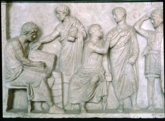 Framed Print : Scene of a census, relief on the altar of Domitius Aenobarbus Framed Print : Scene of a census, relief on the altar of Domitius Aenobarbus