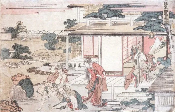 Framed Print : Scene from Chushingura, Act 7, 1806. Creator: Hokusai Framed Print : Scene from Chushingura, Act 7, 1806. Creator: Hokusai