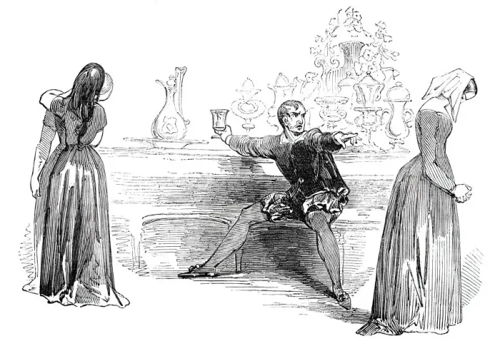 Framed Print : Scene from The City Madam, at Sadlers Wells Theatre, 1844. Creator: Unknown Framed Print : Scene from The City Madam, at Sadlers Wells Theatre, 1844. Creator: Unknown