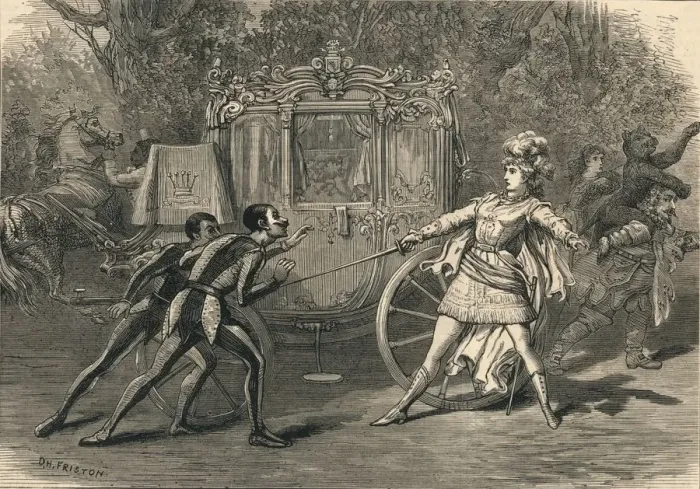 Framed Print : Scene from the Covent Garden Pantomime, 1878. Creator: David Henry Friston Framed Print : Scene from the Covent Garden Pantomime, 1878. Creator: David Henry Friston
