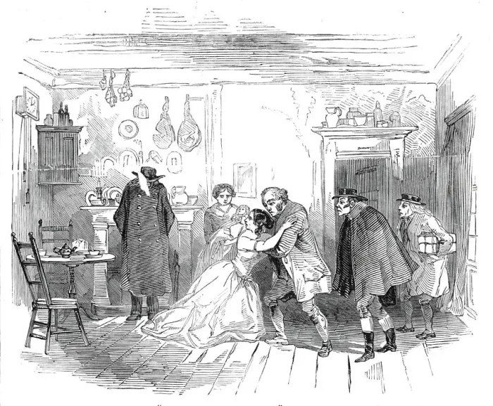 Framed Print : Scene from The Cricket on the Hearth, at the Lyceum Theatre, 1845 Framed Print : Scene from The Cricket on the Hearth, at the Lyceum Theatre, 1845