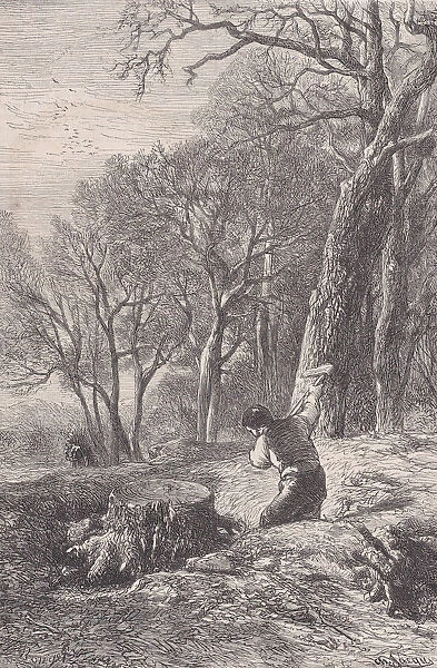 Scene d hiver: l arracheur de souches;from Magasin Pittoresque, ca. 1852