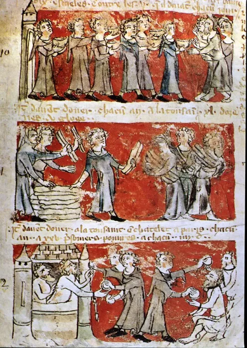 Framed Print : Scene of daily life at the College Hubaut of Paris (Sorbonne), 14th century miniature Framed Print : Scene of daily life at the College Hubaut of Paris (Sorbonne), 14th century miniature