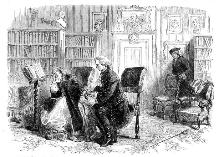 Framed Print : Scene from David Garrick, at the Haymarket Theatre: Garrick...[and] Ada Ingot... 1864. Creator: Unknown