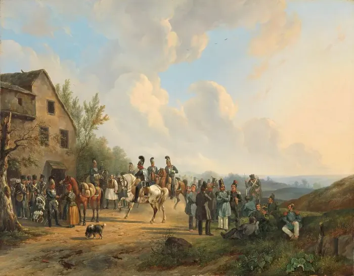 Framed Print : Scene from the Ten Days Campaign against the Belgian Revolt, August 1831, 1831-1835. Creator: Wouterus Verschuur Framed Print : Scene from the Ten Days Campaign against the Belgian Revolt, August 1831, 1831-1835. Creator: Wouterus Verschuur