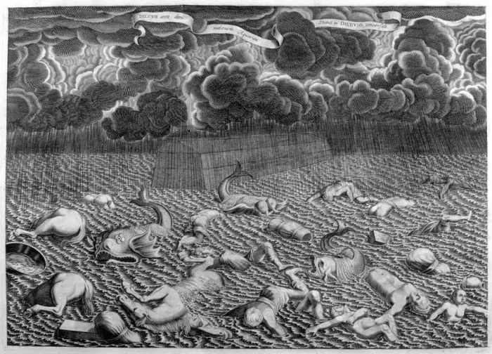 Framed Print : Scene of the Deluge, 1675. Artist: Athanasius Kircher Framed Print : Scene of the Deluge, 1675. Artist: Athanasius Kircher
