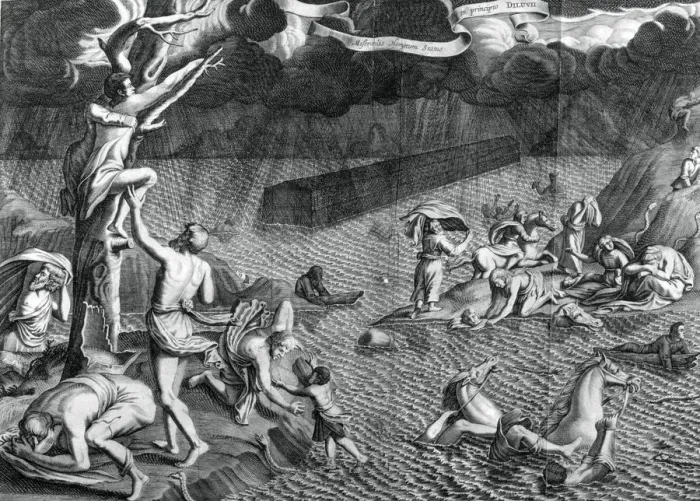 Framed Print : Scene of the Deluge, 1675. Artist: Athanasius Kircher Framed Print : Scene of the Deluge, 1675. Artist: Athanasius Kircher