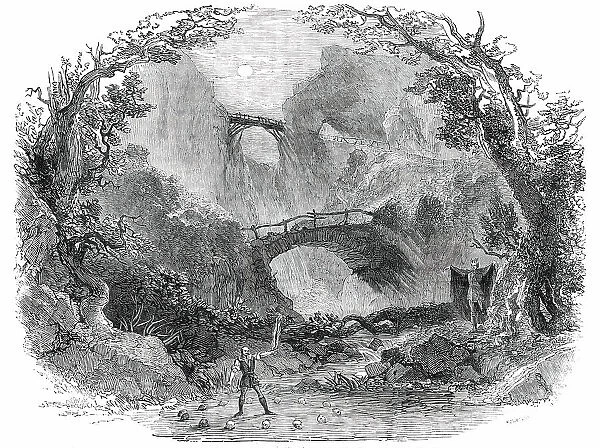 Scene from 'Der Freischutz' (The Wolf's Glen), at the Royal Italian Opera, 1850. Creator: Smyth. Scene from 'Der Freischutz' (The Wolf's Glen), at the Royal Italian Opera, 1850. Creator: Smyth