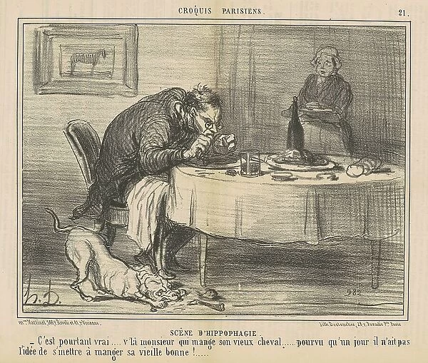 Scène d'Hippophagie, 19th century. Creator: Honore Daumier