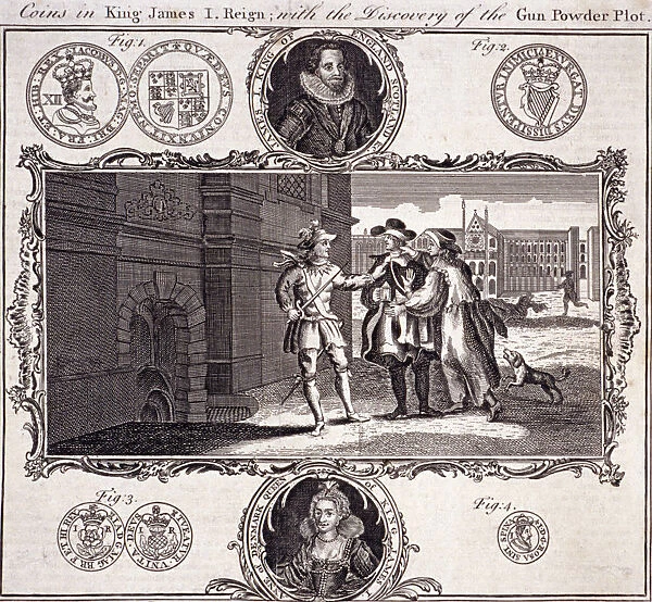 Scene of the discovery of the Gunpowder Plot, 1605, (c1780)