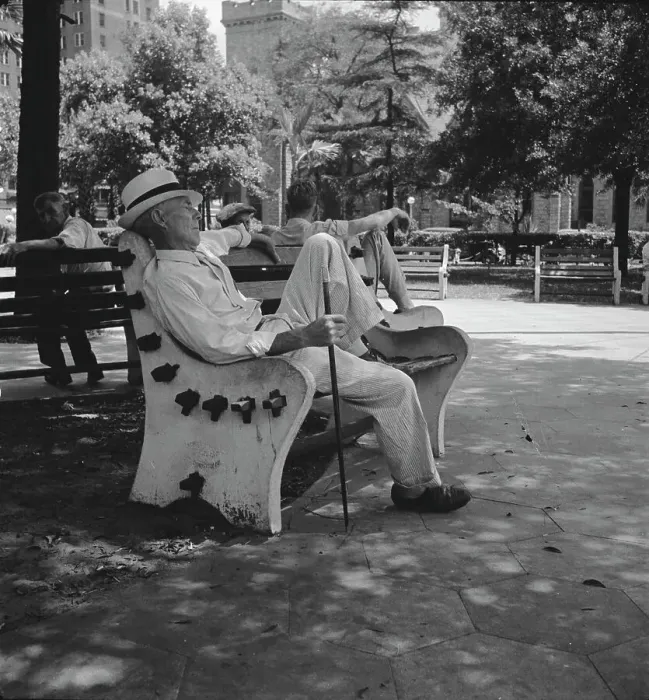 Framed Print : Scene in a downtown park, Jacksonville, Florida, 1936. Creator: Dorothea Lange Framed Print : Scene in a downtown park, Jacksonville, Florida, 1936. Creator: Dorothea Lange