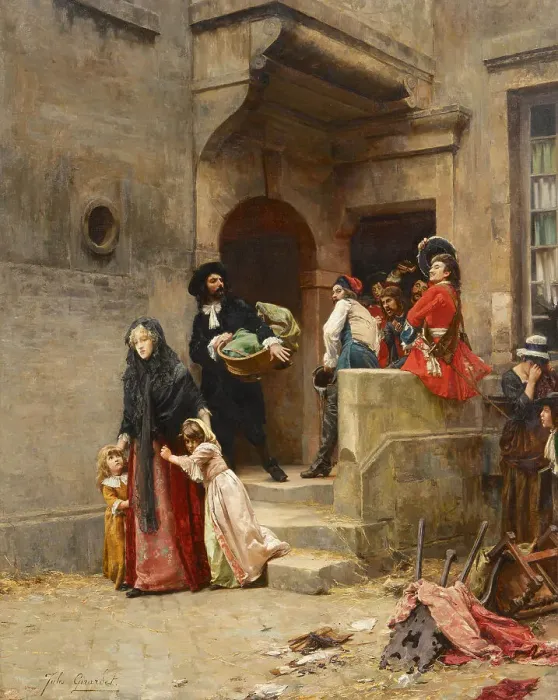Framed Print : Scene from the Dragonnades. Creator: Girardet, Jules (1856-1938) Framed Print : Scene from the Dragonnades. Creator: Girardet, Jules (1856-1938)