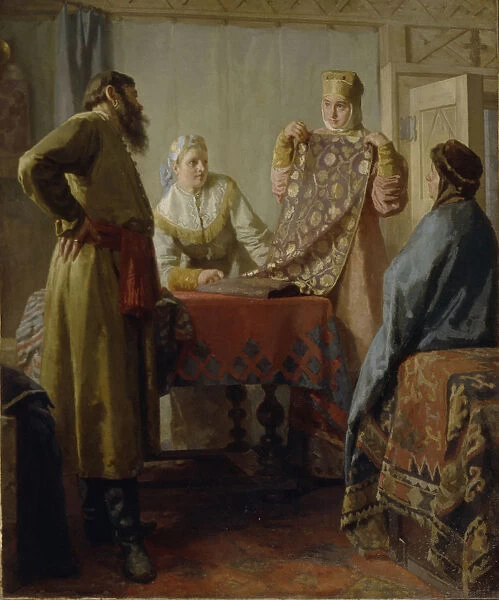 Scene from everyday life of the 17th century, Mid of the 19th cen Artist: Nevrev, Nikolai Vasilyevich (1830-1904)