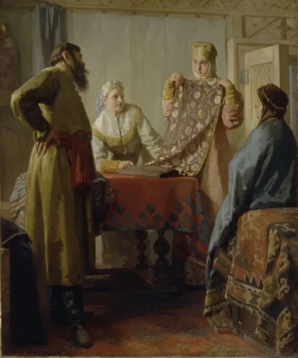 Framed Print : Scene from everyday life of the 17th century, Mid of the 19th cen Artist: Nevrev, Nikolai Vasilyevich (1830-1904) Framed Print : Scene from everyday life of the 17th century, Mid of the 19th cen Artist: Nevrev, Nikolai Vasilyevich (1830-1904)