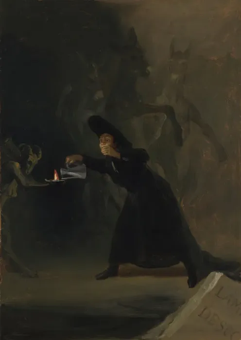 Framed Print : A Scene from The Forcibly Bewitched (El Hechizado por Fuerza), 1798. Artist: Goya, Francisco, de (1746-1828) Framed Print : A Scene from The Forcibly Bewitched (El Hechizado por Fuerza), 1798. Artist: Goya, Francisco, de (1746-1828)