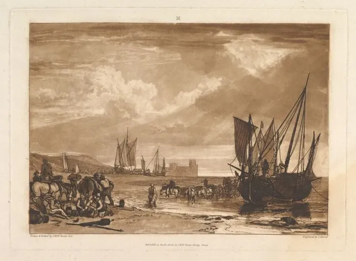 Framed Print : Scene on the French Coast (Liber Studiorum, part I, plate 4), June 11, 1807 Framed Print : Scene on the French Coast (Liber Studiorum, part I, plate 4), June 11, 1807