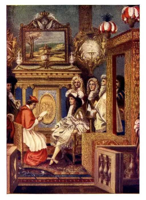 Framed Print : Scene from a French court, c19th century Framed Print : Scene from a French court, c19th century
