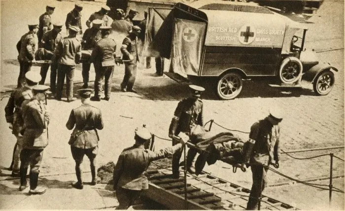 Framed Print : A Scene at a French port, First World War, 1914-1918, (1933). Creator: Robert Weston Framed Print : A Scene at a French port, First World War, 1914-1918, (1933). Creator: Robert Weston