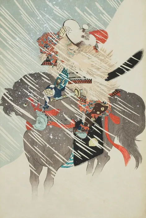 Framed Print : Scene from the Genpei Wars (image 3 of 3), 19th century. Creator: Chikanobu Yoshu Framed Print : Scene from the Genpei Wars (image 3 of 3), 19th century. Creator: Chikanobu Yoshu
