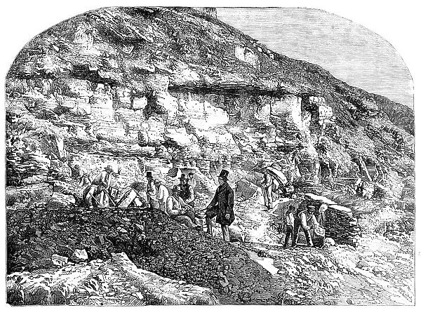 Scene of the Geological Discoveries at Swanage, Dorset - from a photograph by F. Briggs, 1857. Creator: Richard Principal Leitch