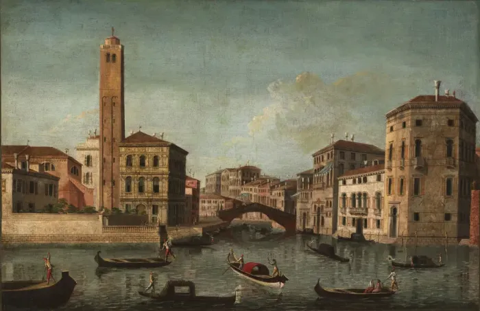 Framed Print : Scene on the Grand Canal, Venice, 18th century. Creator: Unknown Framed Print : Scene on the Grand Canal, Venice, 18th century. Creator: Unknown