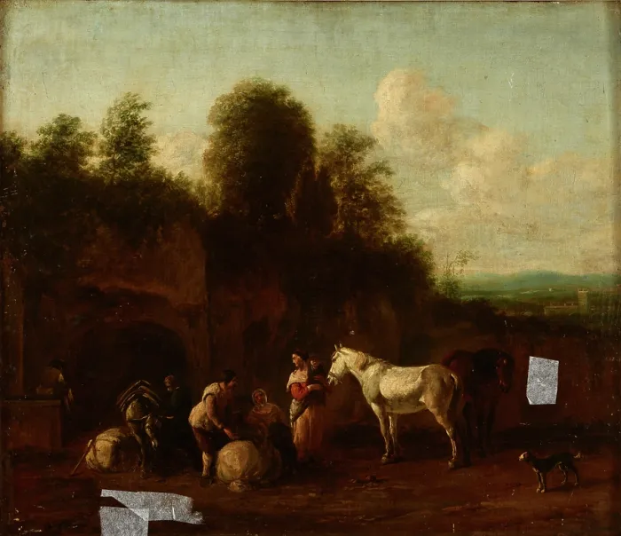 Framed Print : Scene in Front of the Grotto, around 1650. Creator: Unknown