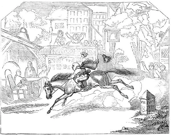 Scene from 'Harlequin and Johnnys Ride', at Astley s, 1844. Creator: Unknown