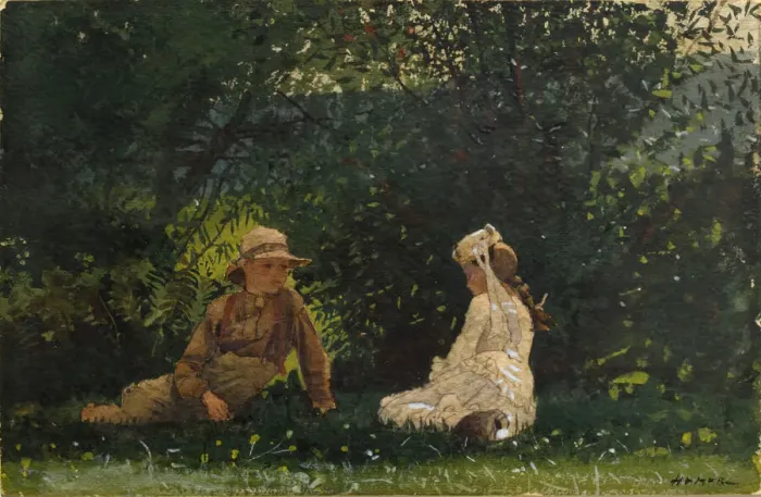 Framed Print : Scene at Houghton Farm, 1878. Creator: Winslow Homer Framed Print : Scene at Houghton Farm, 1878. Creator: Winslow Homer