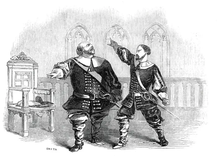 Framed Print : Scene from I Puritani, at Her Majestys Theatre - Lablache and Fornasari Framed Print : Scene from I Puritani, at Her Majestys Theatre - Lablache and Fornasari