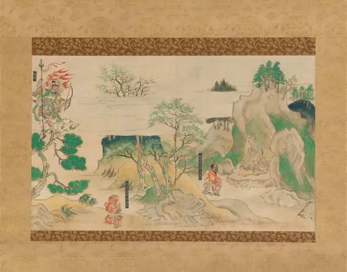 Framed Print : Scene from The Illustrated Legends of Jin oji Temple (Jin oji engi emaki) Framed Print : Scene from The Illustrated Legends of Jin oji Temple (Jin oji engi emaki)